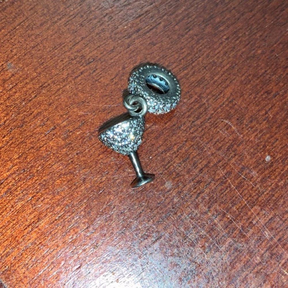 Pave martini glass charm